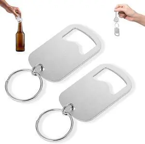 2Pcs Stainless Steel Bottle Opener Keychain, Portable Flat Keychain Bottle Opener, Mini Beer Bottle Can Opener for Bar Kitchen Restaurant Camping Party Supplies(Silver) 2Pcs Stainless Steel Bottle Opener Keychain, Portable Flat Keychain Bottle Opener, Mini Beer Bottle Can Opener for Bar Kitchen Restaurant Camping Party Supplies(Silver)