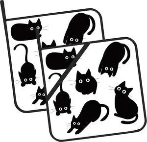Cute Black Cat Pot Holders for Kitchen Heat Resistant Pot Holders Set of 2 Oven Hot Pads Pot Holders for Cooking Baking BBQ Gifts for Women Cute Black Cat Pot Holders for Kitchen Heat Resistant Pot Holders Set of 2 Oven Hot Pads Pot Holders for Cooking Baking BBQ Gifts for Women