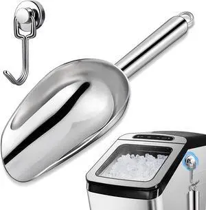 OLESBUR 3oz Stainless Steel Ice Scoop for Freezer with Magnetic Hook Dishwasher Safe Ice Scooper for Ice Machine Metal Scoop for Ice Bucket, Dog Food, Flour, Canisters OLESBUR 3oz Stainless Steel Ice Scoop for Freezer with Magnetic Hook Dishwasher Safe Ice Scooper for Ice Machine Metal Scoop for Ice Bucket, Dog Food, Flour, Canisters