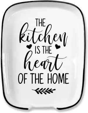 Funny The Kitchen Is The Heart of The Home Spoon Rest, Ceramic Spoon Rest for Stove Top, for Cooking Lovers Grandma Women Mom Housewarming Gifts Funny The Kitchen Is The Heart of The Home Spoon Rest, Ceramic Spoon Rest for Stove Top, for Cooking Lovers Grandma Women Mom Housewarming Gifts