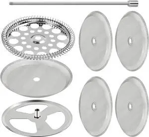 9-Piece French Press Filter Replacements Set | Stainless Steel Plunger and Screensfor 34oz/3.75in Press, Includes Spiral and Cross Disk 9-Piece French Press Filter Replacements Set | Stainless Steel Plunger and Screensfor 34oz/3.75in Press, Includes Spiral and Cross Disk