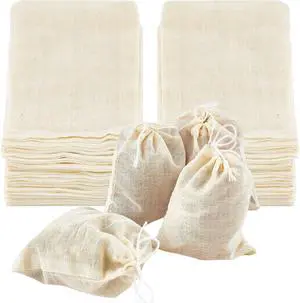 TUZAZO 24 Pcs Muslin Bags with Drawstring 4 x 6 inch, Reusable Tea Bags for Loose Leaf Tea, Natural Cotton Unbleached Cheesecloth Small Spice Bag for Cooking Soup Herb Sachet Bag Empty TUZAZO 24 Pcs Muslin Bags with Drawstring 4 x 6 inch, Reusable Tea Bags for Loose Leaf Tea, Natural Cotton Unbleached Cheesecloth Small Spice Bag for Cooking Soup Herb Sachet Bag Empty