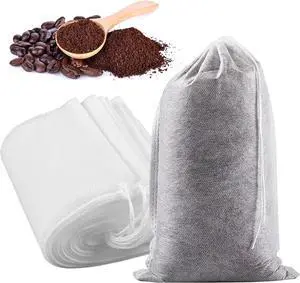 Yzurbu 200pcs 4''x6'' Cold Brew Coffee Filter Bags, No Mess Disposable Filter Bag with Drawstring for Coffee Grounds & Ice Tea Yzurbu 200pcs 4''x6'' Cold Brew Coffee Filter Bags, No Mess Disposable Filter Bag with Drawstring for Coffee Grounds & Ice Tea