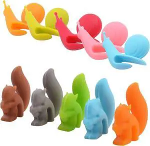 10pcs Silicone Tea Bag Holders Multi-Color Snail and Squirrel Cute Drink Marker Tea Accessories for Party Banquet Gathering 10pcs Silicone Tea Bag Holders Multi-Color Snail and Squirrel Cute Drink Marker Tea Accessories for Party Banquet Gathering