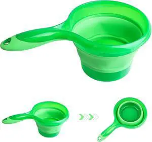 AUEAR, Folding Water Ladle Collapsible Spoon Cup for Kitchen Ladles Bathroom Washing Green Scoop AUEAR, Folding Water Ladle Collapsible Spoon Cup for Kitchen Ladles Bathroom Washing Green Scoop