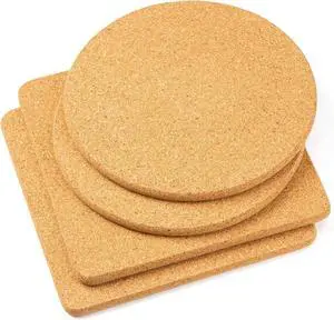 Cork Trivets for Hot Dishes, Pots and Pans, Pot Holders for Kitchen | 8 Inches 4 Pack Hot Pads, Thick Heat Resistant Mats Protect Countertop, Coaster Home Essentials, Rustic Farmhouse Decor Cork Trivets for Hot Dishes, Pots and Pans, Pot Holders for Kitchen | 8 Inches 4 Pack Hot Pads, Thick Heat Resistant Mats Protect Countertop, Coaster Home Essentials, Rustic Farmhouse Decor