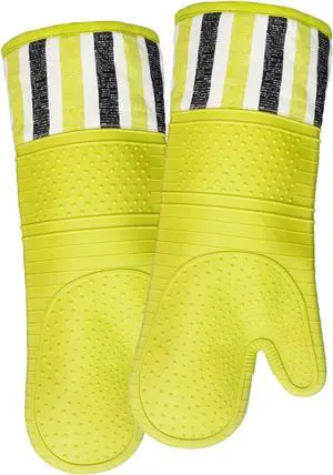 Heat Resistant 550 Degree Oven mitt, Silicone Oven Hot Mitts - 1 Pair, Extra Long Professional Baking Oven Gloves - Food Safe,Pot Holders Cooking,Grilling,Kitchen (Vanilla) Heat Resistant 550 Degree Oven mitt, Silicone Oven Hot Mitts - 1 Pair, Extra Long Professional Baking Oven Gloves - Food Safe,Pot Holders Cooking,Grilling,Kitchen (Vanilla)