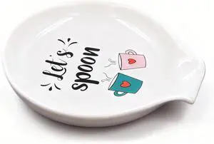 Lets Spoon Ceramic Spoon Rest for Coffee Bar & Kitchen | 3.5 x 3.9 Inch Small Spoon Holder for Stovetop, Cute Coffee Accessory & Housewarming Gift Lets Spoon Ceramic Spoon Rest for Coffee Bar & Kitchen | 3.5 x 3.9 Inch Small Spoon Holder for Stovetop, Cute Coffee Accessory & Housewarming Gift