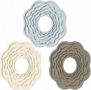 Silicone Trivets for Hot Dishes, Pots and Pans, 8 Inch Hot Pads for Kitchen | Soft blue, cream and warm gray flower-inspired trivets add calm decor while protecting tables and counters from heat Silicone Trivets for Hot Dishes, Pots and Pans, 8 Inch Hot Pads for Kitchen | Soft blue, cream and warm gray flower-inspired trivets add calm decor while protecting tables and counters from heat