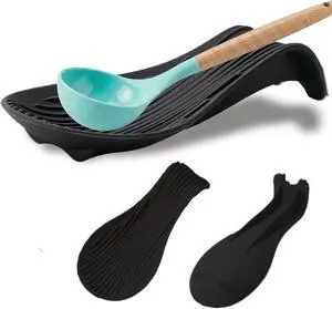 "Deck Chair" Spoon Rest, Silicone Utensil Holder for Stove, Black | Food-grade Silicone, Large Enough for Spatulas Ladles Tongs etc., Heat-resistant, Non-slip, Unbreakable, Dishwasher Safe "Deck Chair" Spoon Rest, Silicone Utensil Holder for Stove, Black | Food-grade Silicone, Large Enough for Spatulas Ladles Tongs etc., Heat-resistant, Non-slip, Unbreakable, Dishwasher Safe