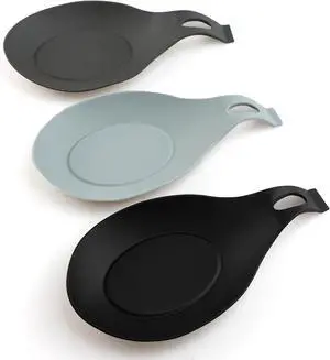 3 Pack Small Silicone Spoon Holder, Silicone Spoon Rest for Stove Top, Heat Resistant Cooking Spoon Holder for Kitchen Counter, Coffee Spoon Rest 3 Pack Small Silicone Spoon Holder, Silicone Spoon Rest for Stove Top, Heat Resistant Cooking Spoon Holder for Kitchen Counter, Coffee Spoon Rest