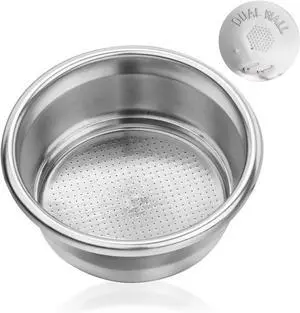 54mm Dual Wall Filter Basket, 2-Cup for Breville BES860XL | Pressurized Double-Shot Basket, Compatible With Breville BES840, BES860, BES870, BES878, BES880 Series 54mm Dual Wall Filter Basket, 2-Cup for Breville BES860XL | Pressurized Double-Shot Basket, Compatible With Breville BES840, BES860, BES870, BES878, BES880 Series