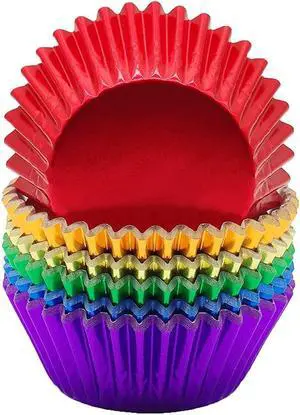 Rainbow 6 Bright Colors Standard Cupcake Liners Muffin Foil Paper Baking Cups, 120-Count Rainbow 6 Bright Colors Standard Cupcake Liners Muffin Foil Paper Baking Cups, 120-Count