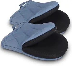 Goldmeet Mini Oven Mitts 2-Pack, 7"x5.5", 500°F Silicone Grip, Sky Blue | Non-Slip, Heat Resistant, Machine Washable, Hanging Loop, Fits Small Hands, for Baking Grilling BBQ Cooking Goldmeet Mini Oven Mitts 2-Pack, 7"x5.5", 500°F Silicone Grip, Sky Blue | Non-Slip, Heat Resistant, Machine Washable, Hanging Loop, Fits Small Hands, for Baking Grilling BBQ Cooking