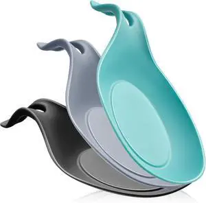 Spoon Rest for Stove Top, 3 Pack Large Silicone Spoon Holder for Kitchen Counter, Heat Resistant Cooking Spoon Holder, Microwave and Oven Safe Spoon Rest for Stove Top, 3 Pack Large Silicone Spoon Holder for Kitchen Counter, Heat Resistant Cooking Spoon Holder, Microwave and Oven Safe