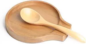 LBEMEY Acacia Wood Spoon Rest For Stove Top- Smooth Round Wooden Spoon Holder For Kitchen Counter with Non Slip Silicone Feet, Perfect Holder For Spoons,Spatulas and Tongs (Brown) LBEMEY Acacia Wood Spoon Rest For Stove Top- Smooth Round Wooden Spoon Holder For Kitchen Counter with Non Slip Silicone Feet, Perfect Holder For Spoons,Spatulas and Tongs (Brown)