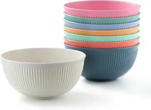 8PCS Cereal Bowl, Unbreakable 24 OZ Wheat Straw Cereal Bowls, Kitchen Bowls for Ramen, Cereal, Snack, Soup, Salad and Rice, Microwave & Dishwasher Safe (Set of 8) 8PCS Cereal Bowl, Unbreakable 24 OZ Wheat Straw Cereal Bowls, Kitchen Bowls for Ramen, Cereal, Snack, Soup, Salad and Rice, Microwave & Dishwasher Safe (Set of 8)