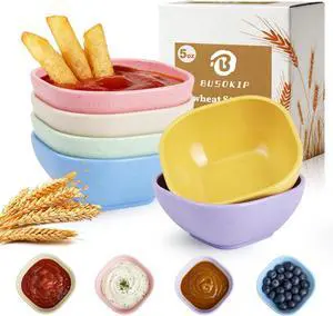 Soy Sauce Dish 5 OZ, Unbreakable Small Bowls for Dip - Colorful | Chip and Dip Bowl, Wheat Straw Bowl Set of 6, Dipping Sauce Cups for Party, Kitchen, Microwave Safe Dipping Bowls for Ketchup Soy Sauce Dish 5 OZ, Unbreakable Small Bowls for Dip - Colorful | Chip and Dip Bowl, Wheat Straw Bowl Set of 6, Dipping Sauce Cups for Party, Kitchen, Microwave Safe Dipping Bowls for Ketchup