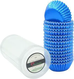 Mini Blue Foil Cupcake Liners Muffin Baking Cups for Party and More, 300-Count Mini Blue Foil Cupcake Liners Muffin Baking Cups for Party and More, 300-Count