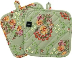 BONTHEE Pot Holders for Kitchen Heat Resistant Hot Pads for Countertops Oven Pot Holders Cotton Potholders for Kitchen Cooking Baking (Sweet Flowers) BONTHEE Pot Holders for Kitchen Heat Resistant Hot Pads for Countertops Oven Pot Holders Cotton Potholders for Kitchen Cooking Baking (Sweet Flowers)