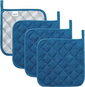 Joyhalo 4 Pack Pot Holders for Kitchen Clearance | Cotton Oven Holder with Great Heat Resistance, Potholders Sets for Kitchen, Countertops, Hot Pots and Pans, Federal Blue Joyhalo 4 Pack Pot Holders for Kitchen Clearance | Cotton Oven Holder with Great Heat Resistance, Potholders Sets for Kitchen, Countertops, Hot Pots and Pans, Federal Blue