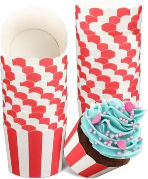 Small Cupcake Liners, 50PCS Nonstick Red and White Baking Cups Pastry Popcorn Muffin Wrapper Paper Cases Baking Cups for Popcorn, Circus Kids Party, Labor Day, Summer Pool Party Small Cupcake Liners, 50PCS Nonstick Red and White Baking Cups Pastry Popcorn Muffin Wrapper Paper Cases Baking Cups for Popcorn, Circus Kids Party, Labor Day, Summer Pool Party
