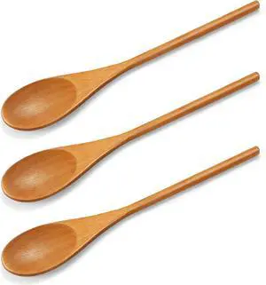 MORGLES 3Pcs Wooden Spoons for Cooking, 12 Inches Long Handle Mixing Spoons, Natural Wood Kitchen Utensils for Stirring, Serving & Eating MORGLES 3Pcs Wooden Spoons for Cooking, 12 Inches Long Handle Mixing Spoons, Natural Wood Kitchen Utensils for Stirring, Serving & Eating