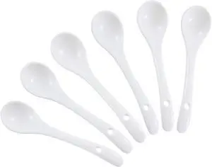 6-Pack Small Porcelain Salt & Spice Spoons, Traditional White Condiment Spoons 11cm(4.4inch) 6-Pack Small Porcelain Salt & Spice Spoons, Traditional White Condiment Spoons 11cm(4.4inch)