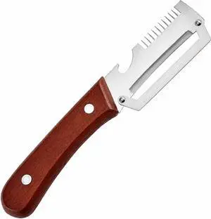 2.5mm Stainless Steel peeler with Wooden Handle - Shredding Knife or vegetables - Elite Multifunction vegetable & fruit Peeler knife - y-peeler for vegetables, Food Prep & Garnishing (1pc) 2.5mm Stainless Steel peeler with Wooden Handle - Shredding Knife or vegetables - Elite Multifunction vegetable & fruit Peeler knife - y-peeler for vegetables, Food Prep & Garnishing (1pc)