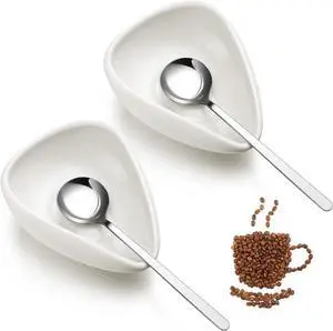 4 Pieces Coffee Spoon Rest and Spoon Small Teaspoon Holder Ceramic Coffee Stirrers Rest for Bar Kitchen Accessories nice Present 4 Pieces Coffee Spoon Rest and Spoon Small Teaspoon Holder Ceramic Coffee Stirrers Rest for Bar Kitchen Accessories nice Present