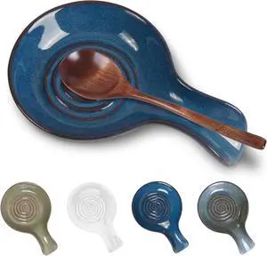 JINIHFW Spoon Rest for Kitchen, Ceramic Spoon Holder for Stove Top, Cooking Spoon Holder,Heat Resistant Utensil Rest for Countertop, Dishwasher Safe, Blue (1 pcs) JINIHFW Spoon Rest for Kitchen, Ceramic Spoon Holder for Stove Top, Cooking Spoon Holder,Heat Resistant Utensil Rest for Countertop, Dishwasher Safe, Blue (1 pcs)