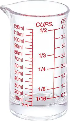 Ackers 4oz Glass Measuring Cup Shot Glass with Ounce,Ml,Cups Markings for Kitchen & Bar(Red Line) Ackers 4oz Glass Measuring Cup Shot Glass with Ounce,Ml,Cups Markings for Kitchen & Bar(Red Line)
