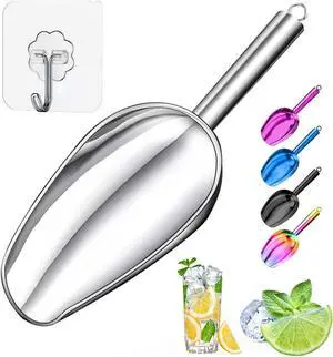 3Oz Stainless Steel Ice Scoop for Freezer, Kitchen Metal Ice Scooper for Ice Maker, Small Scoops for Bar Party Wedding Pet Dog Food Scoop (silver, 3oz) 3Oz Stainless Steel Ice Scoop for Freezer, Kitchen Metal Ice Scooper for Ice Maker, Small Scoops for Bar Party Wedding Pet Dog Food Scoop (silver, 3oz)