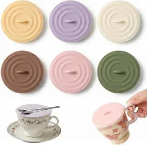 6 Pcs Silicone Cup Covers for Drinks, Reusable Anti-Dust Cup Lids for Mug | Multicolored Airtight Seal Lids, Universal Fit, Mug Covers with Spoon Holder, Drink Covers for Tea Coffee Cups Glass 6 Pcs Silicone Cup Covers for Drinks, Reusable Anti-Dust Cup Lids for Mug | Multicolored Airtight Seal Lids, Universal Fit, Mug Covers with Spoon Holder, Drink Covers for Tea Coffee Cups Glass