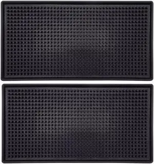 Bar Mat 12" x 6" Rubber Bar Service Spill Mat for Cocktail Bartender Set of 2 Coffee Bar or Countertop Mats Glass Drying Mat (Black, 12" x 6" x0.4") Bar Mat 12" x 6" Rubber Bar Service Spill Mat for Cocktail Bartender Set of 2 Coffee Bar or Countertop Mats Glass Drying Mat (Black, 12" x 6" x0.4")