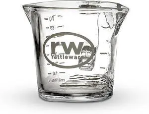 Rattleware 3oz Espresso Shot Glass Pitcher with Double Spout, Measuring Cup Rattleware 3oz Espresso Shot Glass Pitcher with Double Spout, Measuring Cup