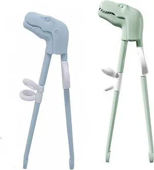 Training Chopsticks 2 Pairs for Kids Cute Animal Shape Children Learning Chopsticks helper Non-slippery Reusable and Dishwasher Safe (Green+Blue) Training Chopsticks 2 Pairs for Kids Cute Animal Shape Children Learning Chopsticks helper Non-slippery Reusable and Dishwasher Safe (Green+Blue)