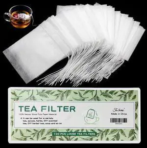 100 Pcs Disposable Tea Bags for Loose Leaf Tea, Biodegradable Tea Filter Bags with Drawstring, Corn Fiber Empty Tea Bags for Loose Leaf Tea (3.54 x 2.75 inch) 100 Pcs Disposable Tea Bags for Loose Leaf Tea, Biodegradable Tea Filter Bags with Drawstring, Corn Fiber Empty Tea Bags for Loose Leaf Tea (3.54 x 2.75 inch)
