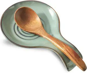 Spoon Rest for Kitchen, Ceramic Spoon Holder for Kitchen Counter, Cooking Spoon Holder, Farmhouse Cooking Utensil Holder for Spoons, Ladles, Spatula, Grey Green Spoon Rest for Kitchen, Ceramic Spoon Holder for Kitchen Counter, Cooking Spoon Holder, Farmhouse Cooking Utensil Holder for Spoons, Ladles, Spatula, Grey Green