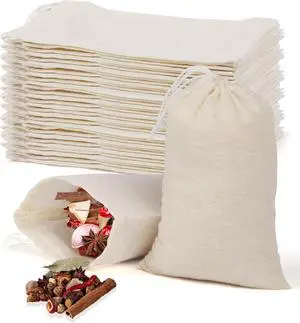 40 Pcs Spice Bags for Cooking, Muslin Reusable Tea Bag Drawstring Sachet | 4x6 Inch Unbleached Natural Cotton Bag for Soup, Loose Leaf Tea, Herb, Empty Cheese Cloth Bag for Straining 40 Pcs Spice Bags for Cooking, Muslin Reusable Tea Bag Drawstring Sachet | 4x6 Inch Unbleached Natural Cotton Bag for Soup, Loose Leaf Tea, Herb, Empty Cheese Cloth Bag for Straining
