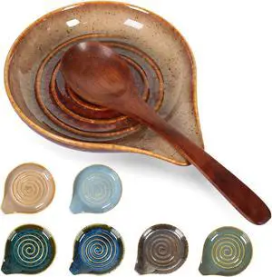 Ceramic Spoon Rest for Stove Top,Large Spoon Holder, Cooking Utensil Rest for Kitchen Counter, Farmhouse Kitchen Accessories for Ladle, Spatula rest(6.3 Inch with handle) (Speckled Brown) Ceramic Spoon Rest for Stove Top,Large Spoon Holder, Cooking Utensil Rest for Kitchen Counter, Farmhouse Kitchen Accessories for Ladle, Spatula rest(6.3 Inch with handle) (Speckled Brown)
