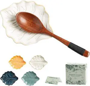 Ceramic Leaf Spoon Rest, Spoon Holder for Stove Top & Coffee Bar | Leaf shape catches small drips from spoons and stirrers while adding a cute accent to stove tops, counters, and coffee bars Ceramic Leaf Spoon Rest, Spoon Holder for Stove Top & Coffee Bar | Leaf shape catches small drips from spoons and stirrers while adding a cute accent to stove tops, counters, and coffee bars