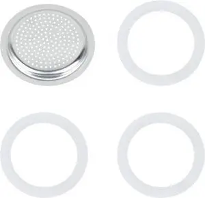 Replacement Filter Set for 1 Cup Stove Top Espresso Maker Aluminum Filter | 3 Upgraded Silicone Sealing Rings, Silicone Rings, 1 Filter Included Replacement Filter Set for 1 Cup Stove Top Espresso Maker Aluminum Filter | 3 Upgraded Silicone Sealing Rings, Silicone Rings, 1 Filter Included