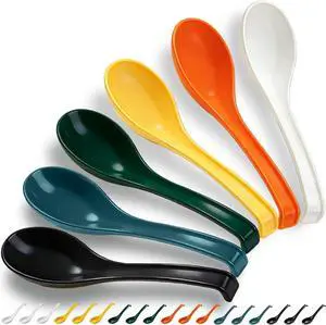 Kyraton Asian Soup Spoon Set of 24 with Long Handle Easy to Hold, Unbreakable Plastic Japanese Spoon for Ramen, Chinese and Vietnamese Wonton, Pho Dumpling Miso, Rice, Soba, Noodle Soup Spoons Kyraton Asian Soup Spoon Set of 24 with Long Handle Easy to Hold, Unbreakable Plastic Japanese Spoon for Ramen, Chinese and Vietnamese Wonton, Pho Dumpling Miso, Rice, Soba, Noodle Soup Spoons