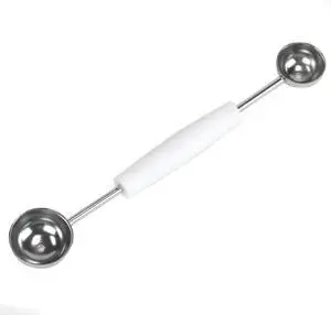 Chef Craft Double Sided Stainless Steel Melon Baller, 7.5 inches in length, White Chef Craft Double Sided Stainless Steel Melon Baller, 7.5 inches in length, White