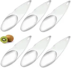 6 Pack Kiwi Spoon Knife Combo Stainless Steel 2-in-1 Kiwi Cutter Kiwi Peeler Scooper Knives Saver for Kiwis Dragon Fruit Avocado Papaya Cutting Scooping Tool Kitchen Gadgets 6 Pack Kiwi Spoon Knife Combo Stainless Steel 2-in-1 Kiwi Cutter Kiwi Peeler Scooper Knives Saver for Kiwis Dragon Fruit Avocado Papaya Cutting Scooping Tool Kitchen Gadgets