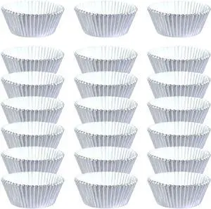 200 Pcs Foil Metallic Baking Cups Mini Cupcake Liners Small Muffin Paper Cases Mini Paper Muffin Liners Cupcake Wrappers Silver 200 Pcs Foil Metallic Baking Cups Mini Cupcake Liners Small Muffin Paper Cases Mini Paper Muffin Liners Cupcake Wrappers Silver