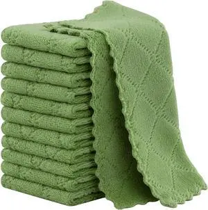 Homaxy Super Soft 12 Pack Coral Velvet Dish Cloths, 7" x 9", Grass Green | Ultra-Absorbent Dishcloths, No Lint, Nonstick Oil, Fast Drying, Microfiber Cleaning Cloth Homaxy Super Soft 12 Pack Coral Velvet Dish Cloths, 7" x 9", Grass Green | Ultra-Absorbent Dishcloths, No Lint, Nonstick Oil, Fast Drying, Microfiber Cleaning Cloth
