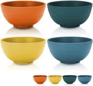Kyraton Cereal Bowls 4 Pieces, Unbreakable And Reusable Light Weight Bowl For Rice Noodle Soup Snack Salad Fruit Dishwasher Safe, Microwave Safe BPA Free (Mutil Color) Kyraton Cereal Bowls 4 Pieces, Unbreakable And Reusable Light Weight Bowl For Rice Noodle Soup Snack Salad Fruit Dishwasher Safe, Microwave Safe BPA Free (Mutil Color)