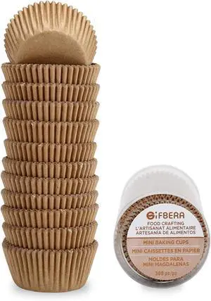 Gifbera Odorless Parchment Mini Cupcake Muffin Liners - Greaseproof Natural Paper Baking Cups, 300-Count Gifbera Odorless Parchment Mini Cupcake Muffin Liners - Greaseproof Natural Paper Baking Cups, 300-Count